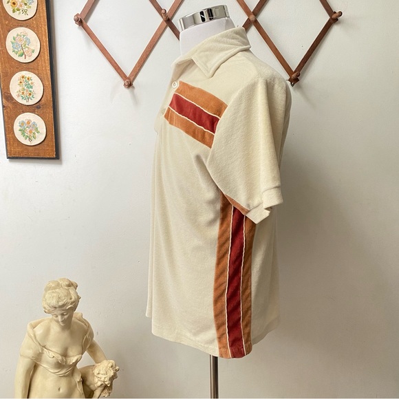Vintage 1970s Terry Cloth Polo Shirt - Picture 10 of 12